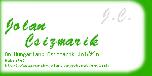 jolan csizmarik business card